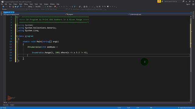C# Program to Print Odd Numbers in a Given Range | Programming Exercise смотреть онлайн