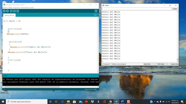 Variables en Arduino int, float, bool, char смотреть онлайн