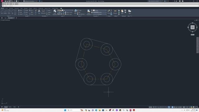 CAD 기본 도면 연습 FA24-2 : Polygon(정다각형) 캐드 도면 그리기 смотреть онлайн