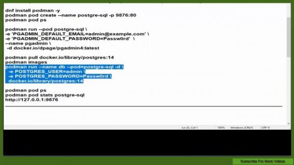 Run PostgreSQL in Podman Container