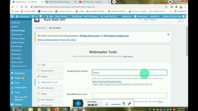 google webmaster Tool hindi | How to add wordpress website in google search console | verify submit смотреть онлайн