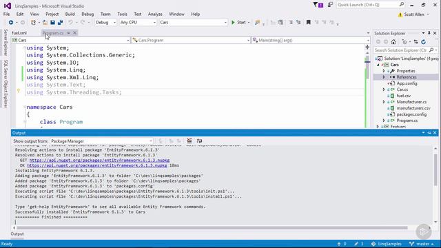 008-02. Setting up the Entity Framework