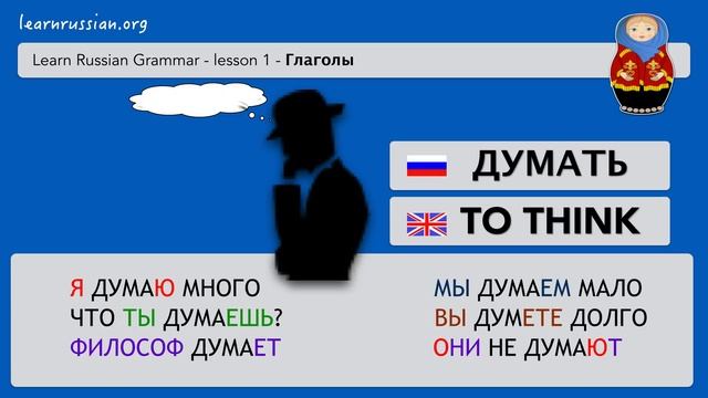 Learn Russian Verbs - lesson 1 (5 verbs: to do, to read, to think, to know, to understand) смотреть онлайн