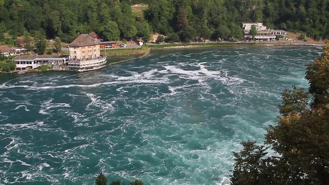 Рейнский водопад. Rheinfall. Switzerland. Река Рейн смотреть онлайн