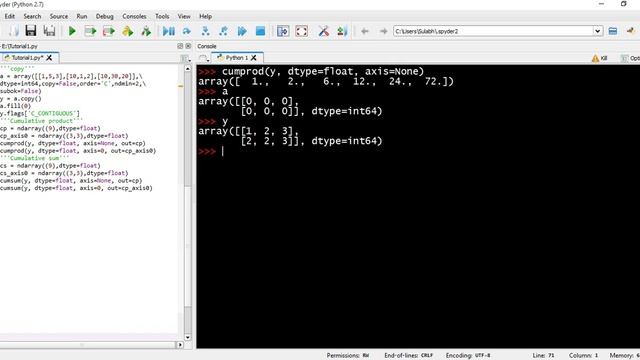 Numpy methods: copy, cumprod & cumsum (part 4) смотреть онлайн