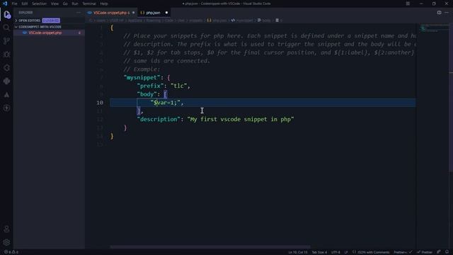 Custom VS Code Snippet for PHP and Laravel смотреть онлайн