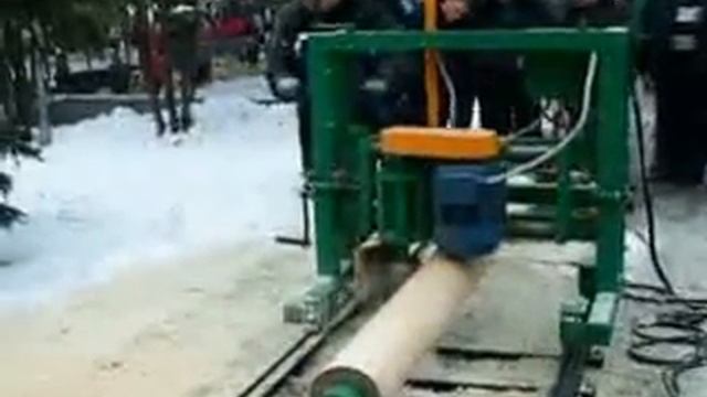 Выборка монтажного паза Оцилиндровочный станок Тайга ОС 1 смотреть онлайн