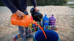 ЭКСПЕРИМЕНТ: Гигантское извержение зубной пасты от Big 7up, Mtn Dew, Фанта, Coca Cola против ментос