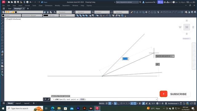 How to Draw Line with Angle in AutoCAD 2024 | Specific angle pay line Kaisy lgain AutoCAD 2024 смотреть онлайн