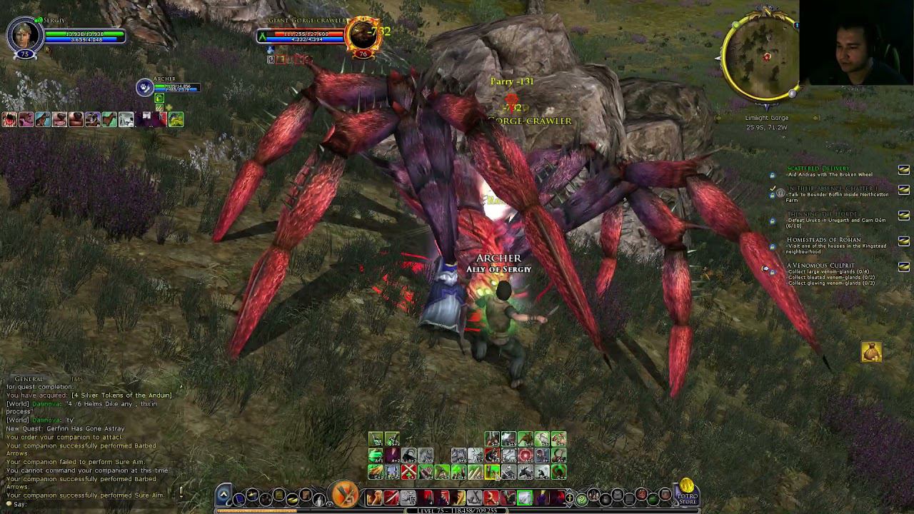 Властелин колец онлайн(LOTRO). #152 Гиганские пауки!!! смотреть онлайн