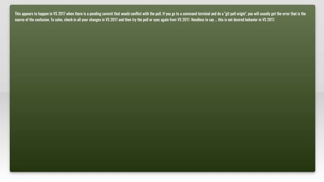 Visual Studio 2017 - Git failed with a fatal error смотреть онлайн