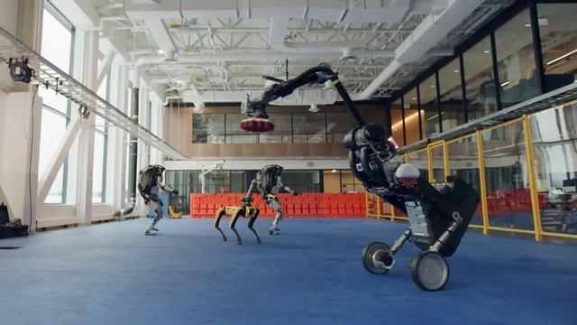 The Boston Dynamics Robots dance to Robots FTW from Portal 2 смотреть онлайн