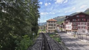 Вид машиниста поезда - Гриндельвальд - Интерлакен, Швейцария. 4K 60fps UHD