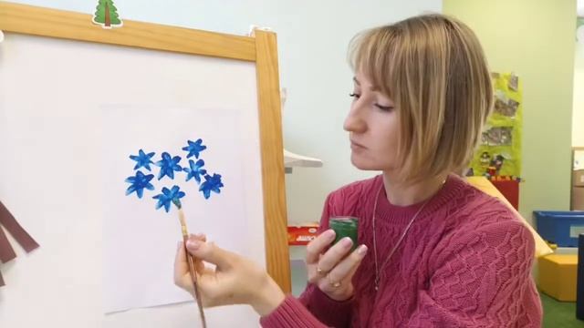 Рисуем незабудки для мамы. смотреть онлайн