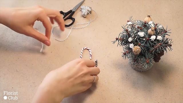 Мастер-класс «Сборка зимней композиции и праздничной броши» • гипсофила, голубая ель, шишки, ледене смотреть онлайн