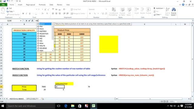 MATCH FUNCTION AND INDEX FUNCTION - EXCEL-MALAYALAM смотреть онлайн