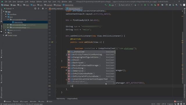 Send Whatsapp message from App | Whatsapp integration | Full Tutorial | Android Studio смотреть онлайн