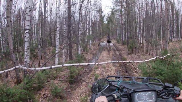 Поездка по тайге на квадроциклах CF moto 500 2a и STELS 500. смотреть онлайн