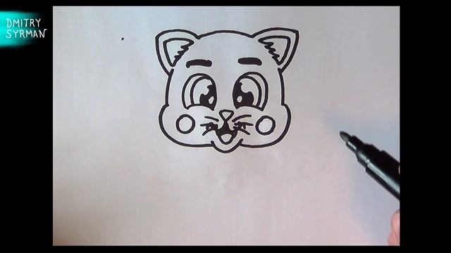 How to draw a Cute Cat, Animals, Как нарисовать милого Котёнка, Милые Животные смотреть онлайн