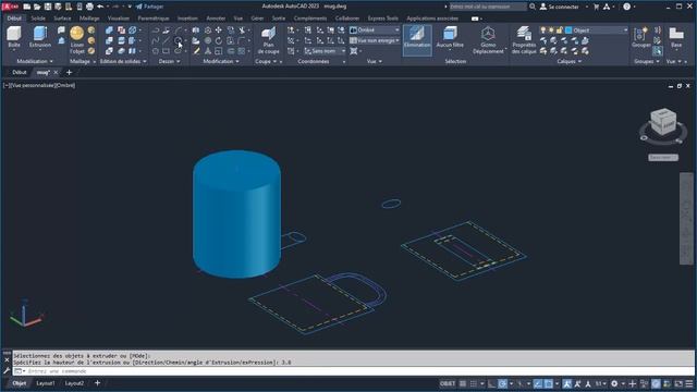 Convertir un Objets 2D en Objets 3D Sur AutoCAD смотреть онлайн