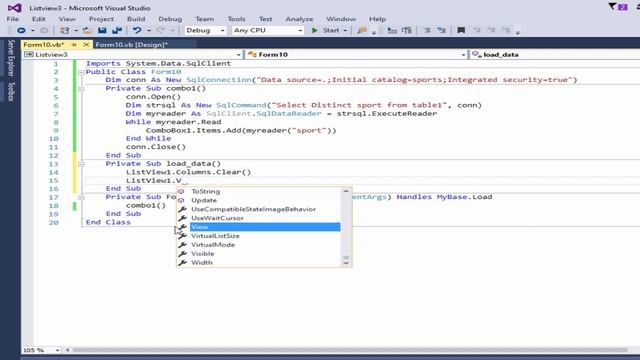 Visual Basic.net tutorial: filter data in listview using ComboBox in sql server смотреть онлайн