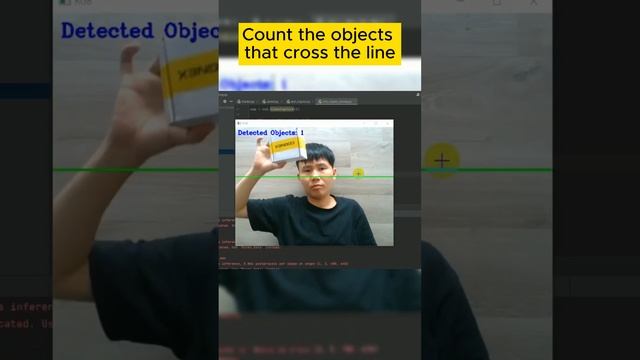Count the objects that cross the line use YOLO + OpenCV смотреть онлайн