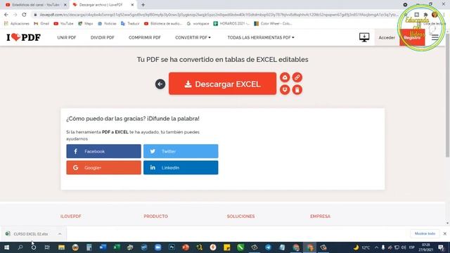 ¿Cómo CONVERTIR PDF A EXCEL? - SOLUCIÓN | ILOVEPDF | I Love PDF Tutorial. смотреть онлайн