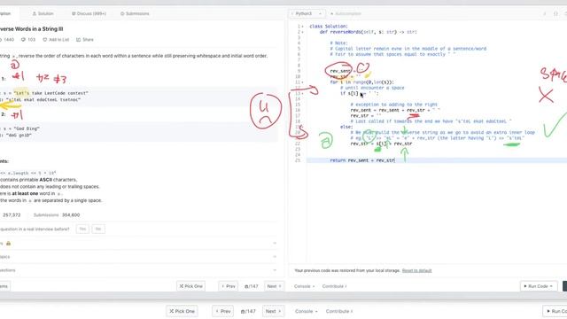 LeetCode (Topic: string) - Easy : Reverse Words in a String III (Python) #ComputerScience смотреть онлайн
