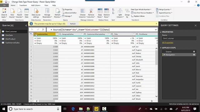 Change Data Type Power Query Power BI Desktop смотреть онлайн