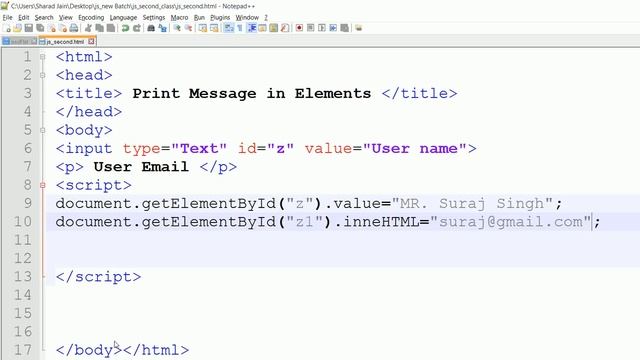 Javascript HTML DOM Tutorial in Hindi for Beginners(.value Vs .innerHTML) смотреть онлайн