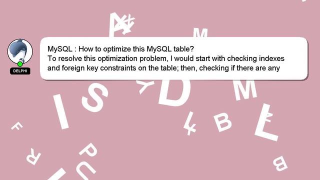 MySQL : How to optimize this MySQL table? смотреть онлайн