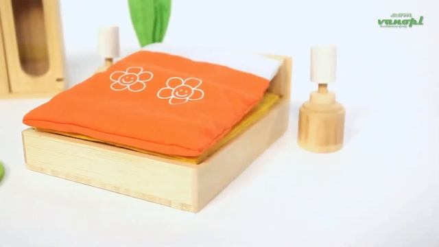 Деревянная игрушка набор мебели из бамбука Lifestyle Bedroom, Hape 897568 смотреть онлайн