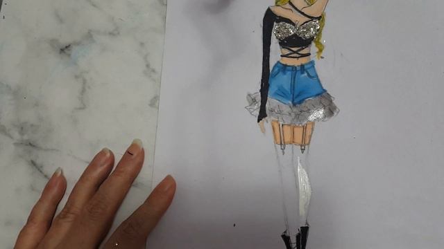 Fashion Illustration/paint a K pop star dancer outfit/ prepare a portfolio/with flat sketch смотреть онлайн