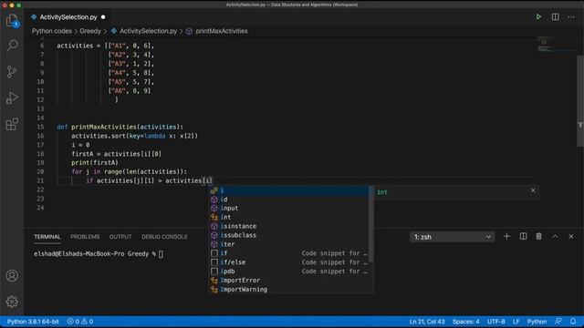 4 Activity Selection Problem in Python смотреть онлайн