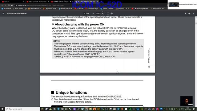 ICOM ID-52D DC - Charging when the Radio is on ?? смотреть онлайн