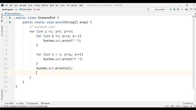 Pattern 11 - Java program to print Diamond Shape Pattern || Java Pattern Programs смотреть онлайн