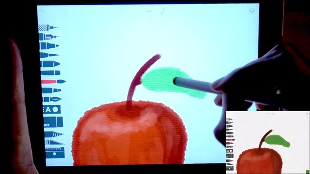 HOW TO PAINT: An Apple in water color digital painting. Tayasui Sketches PRO app смотреть онлайн