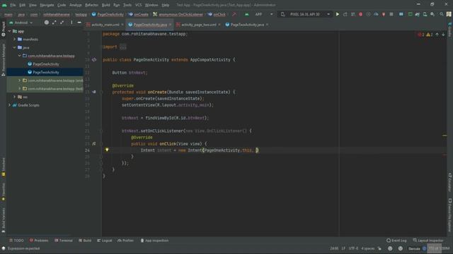 How to move from one activity to another activity using intent in Android Studio ? смотреть онлайн