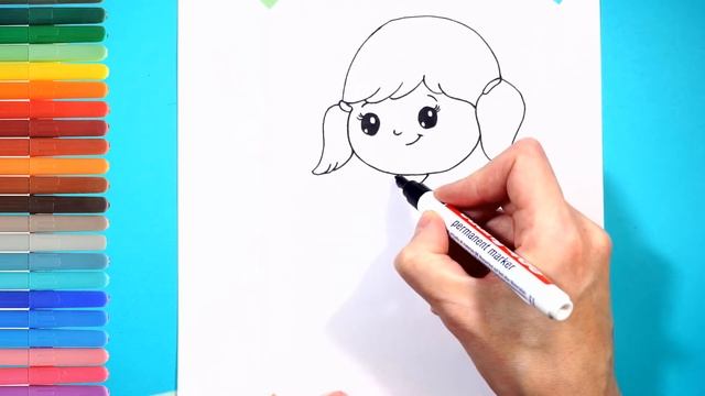 Как нарисовать девочку с сердцем. Простая раскраска девочкиHow to draw a girl with a heart. смотреть онлайн