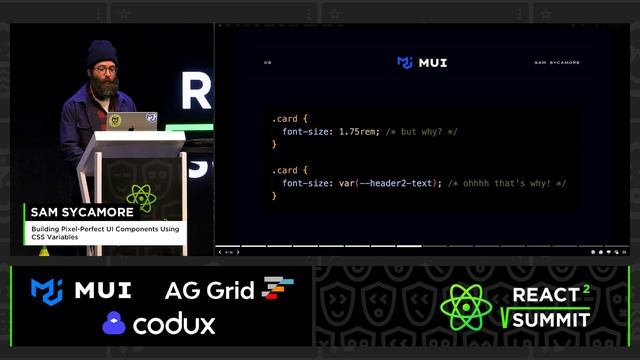 Sam Sycamore - Building Pixel-Perfect UI Components Using CSS Variables, React Summit 2023 смотреть онлайн