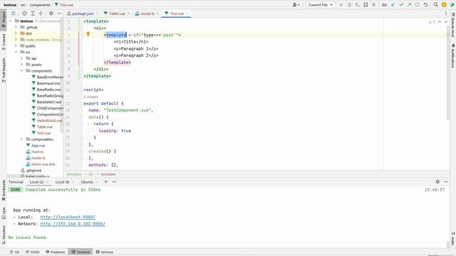 Vue элемент template смотреть онлайн