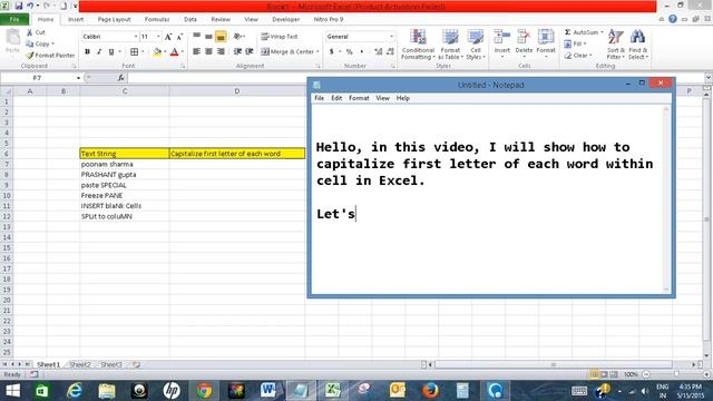 Capitalize first letter of each word within cell in Excel смотреть онлайн