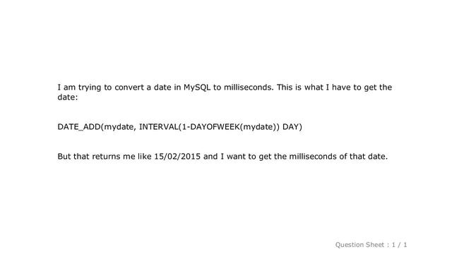 MySQL : Convert Date to Milliseconds in MySQL смотреть онлайн