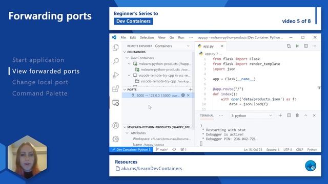 Forwarding ports [5 of 8] | Beginner's Series to: Dev Containers смотреть онлайн
