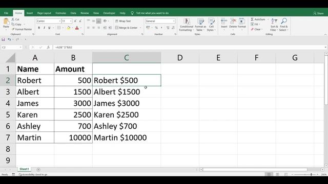 Easily Combine Text & Numbers into ONE Cell in Excel without concatenate смотреть онлайн