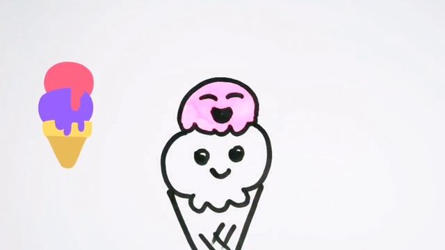 Coloring book for children. We draw ICE CREAM./РАСКРАСКА ДЛЯ ДЕТЕЙ. Рисуем МОРОЖЕНОЕ. смотреть онлайн