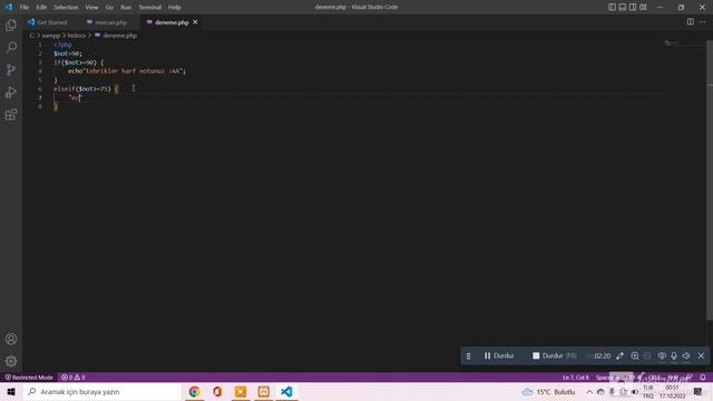 PHP DERS 2 İF, ELSE, ELSEİF DEYİMLERİ смотреть онлайн