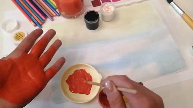 Нетрадиционная техника рисования Лиса из ладошки смотреть онлайн
