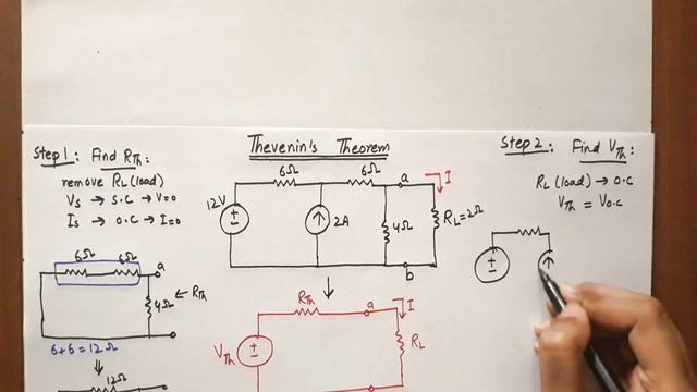 Thevenin's theorem circuit problem solution easy steps смотреть онлайн