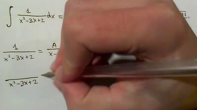 Integral of 1/(x^2-3x+2) (partial fraction decomposition) смотреть онлайн